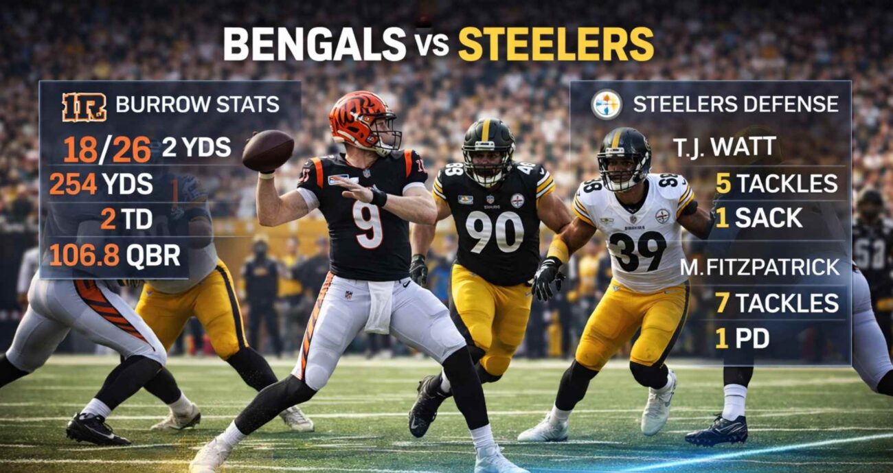 Bengals vs Pittsburgh Steelers Match Player Stats
