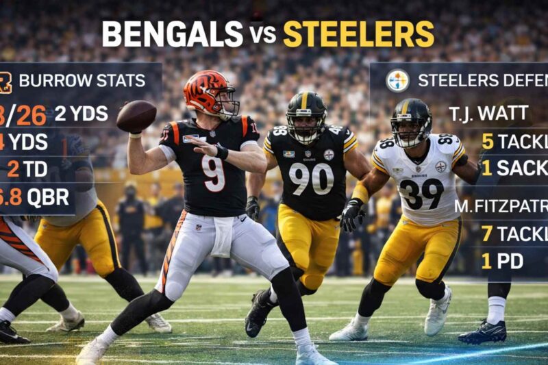 Bengals vs Pittsburgh Steelers Match Player Stats